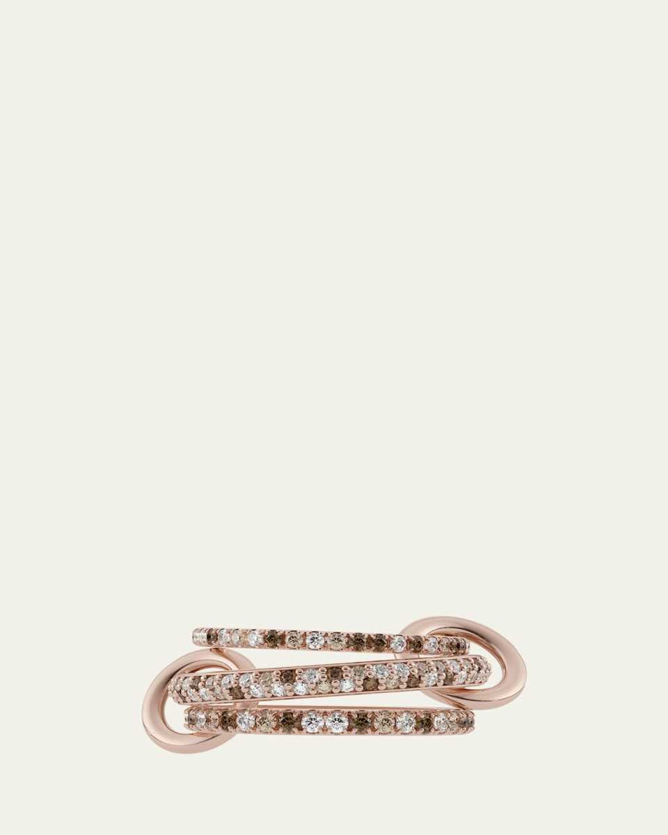 Nova 18K Rose Gold 3-Linked Diamond Ring